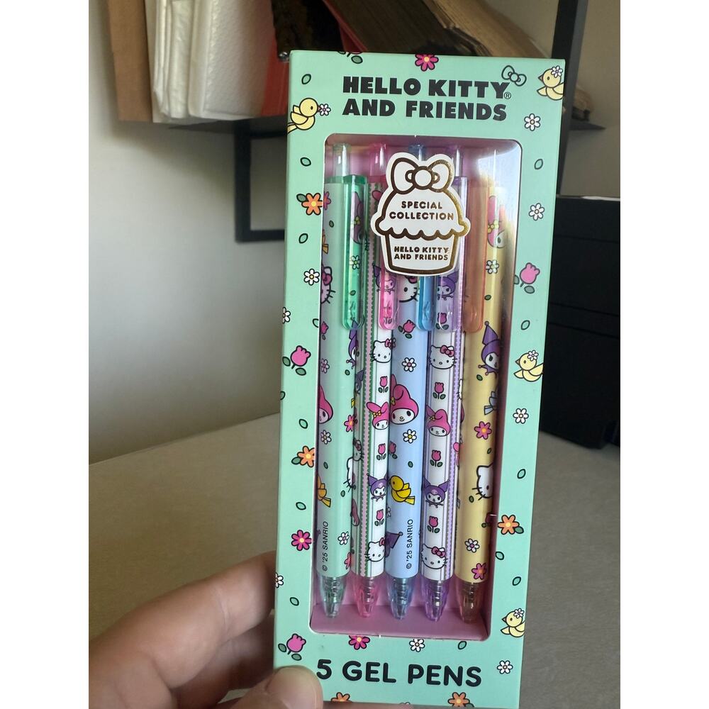 Hello Kitty Special Collection 5 Gel Pen Set New in box floral My Melody